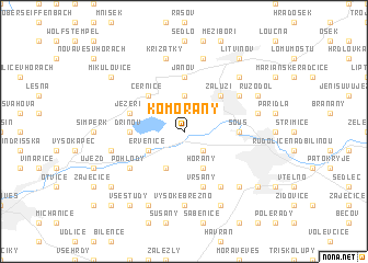 map of Komořany