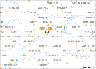 map of Komořany