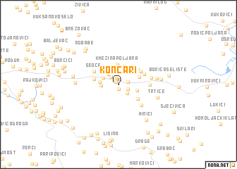 map of Končari