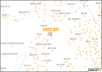 map of Končari