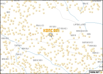 map of Končari