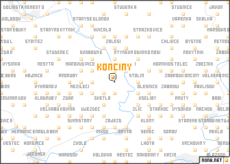 map of Končiny