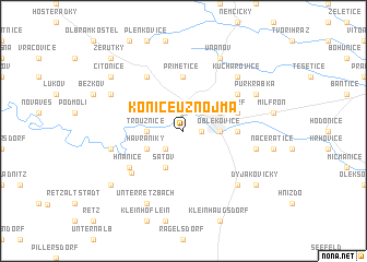 map of Konice u Znojma