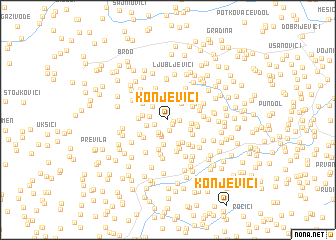 map of Konjevići