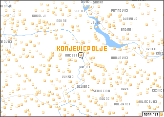 map of Konjevič Polje