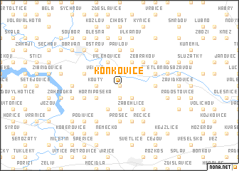 map of Koňkovice