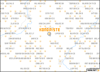 map of Konopiště