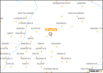 map of Koňuš