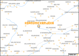 map of Koprivnička Rijeka