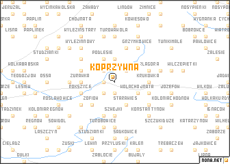 map of Koprzywna