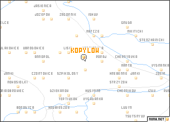 map of Kopyłów