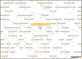 map of Korabiewice