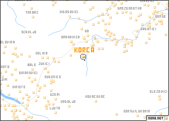 map of Korča