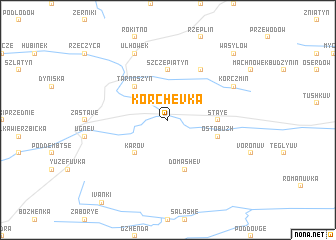 map of Korchëvka