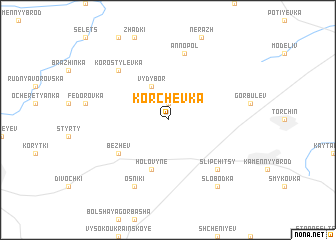 map of Korchëvka