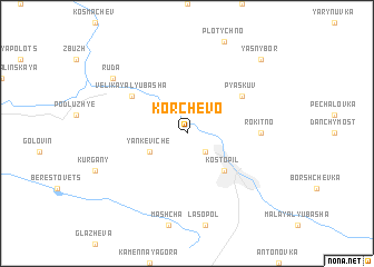 map of Korchëvo
