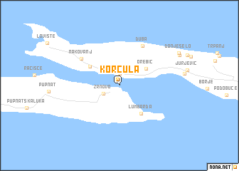 map of Korčula
