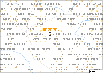 map of Korczew
