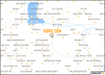 map of Korczew