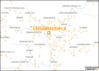 map of Kordābād-e Soflá