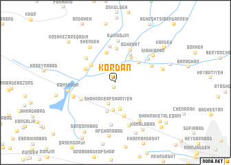 map of Kordān