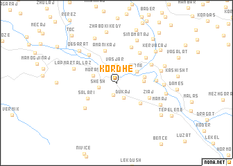 map of Kordhë