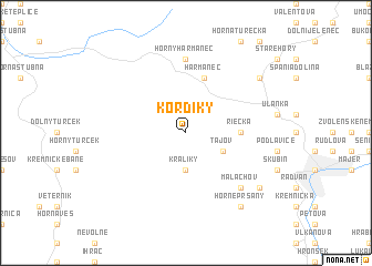 map of Kordíky