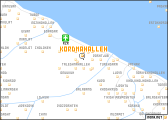 map of Kord Maḩalleh