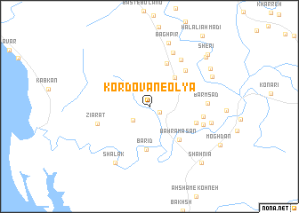 map of Kordovān-e ‘Olyā