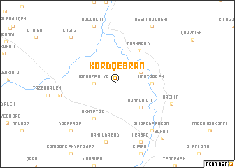 map of Kord Qebrān