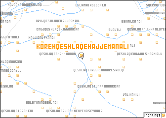 map of Koreh Qeshlāq-e Ḩājj Emān ‘Alī