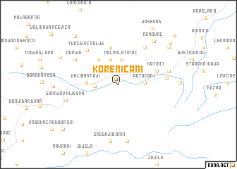 map of Koreničani