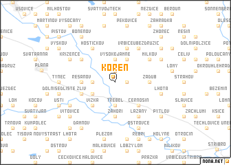 map of Kořen