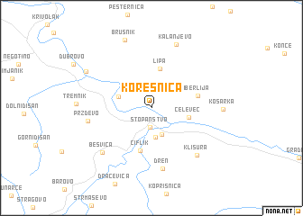 map of Korešnica