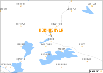 map of Korhoskylä