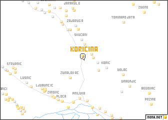 map of Korićina