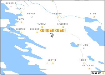 map of Korkeakoski