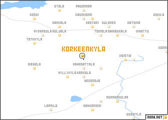 map of Korkeenkylä