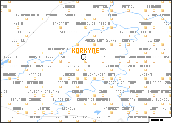 map of Korkyně