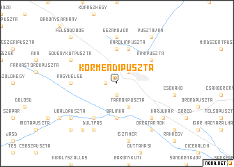 map of Körmendipuszta