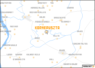 map of Körmepuszta