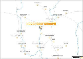 map of Korokodo Fandora