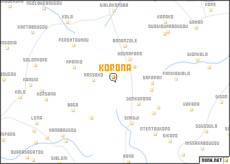 map of Korona