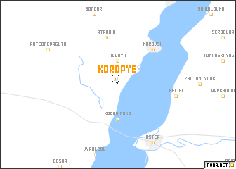 map of Koropʼye