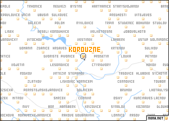 map of Koroužné