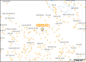 map of Korovci