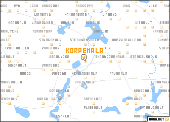 map of Korpemåla