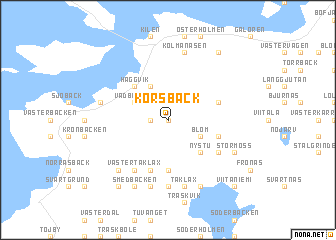 map of Korsbäck