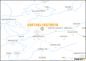 map of Körtvélyestanya