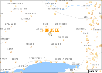 map of Korušce